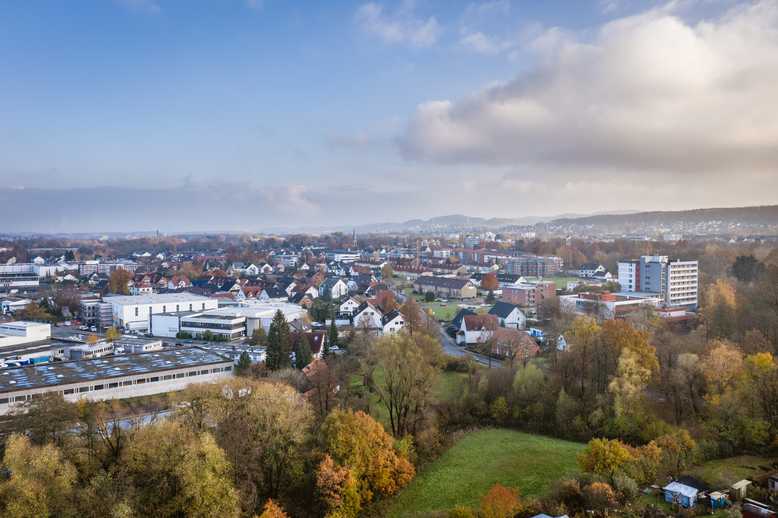 Aerial photograph of Bielefeld-Stieghorst in November 2019.