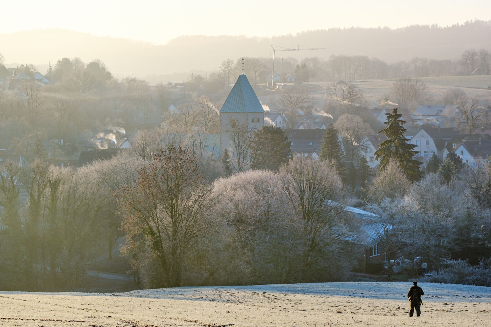 Kirchdornberg on Sunday morning at minus 4° Celsius (Bielefeld, Germany).