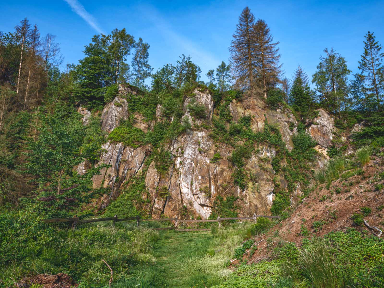 Old quarry under the Velmerstot summit (Lippe, Germany).