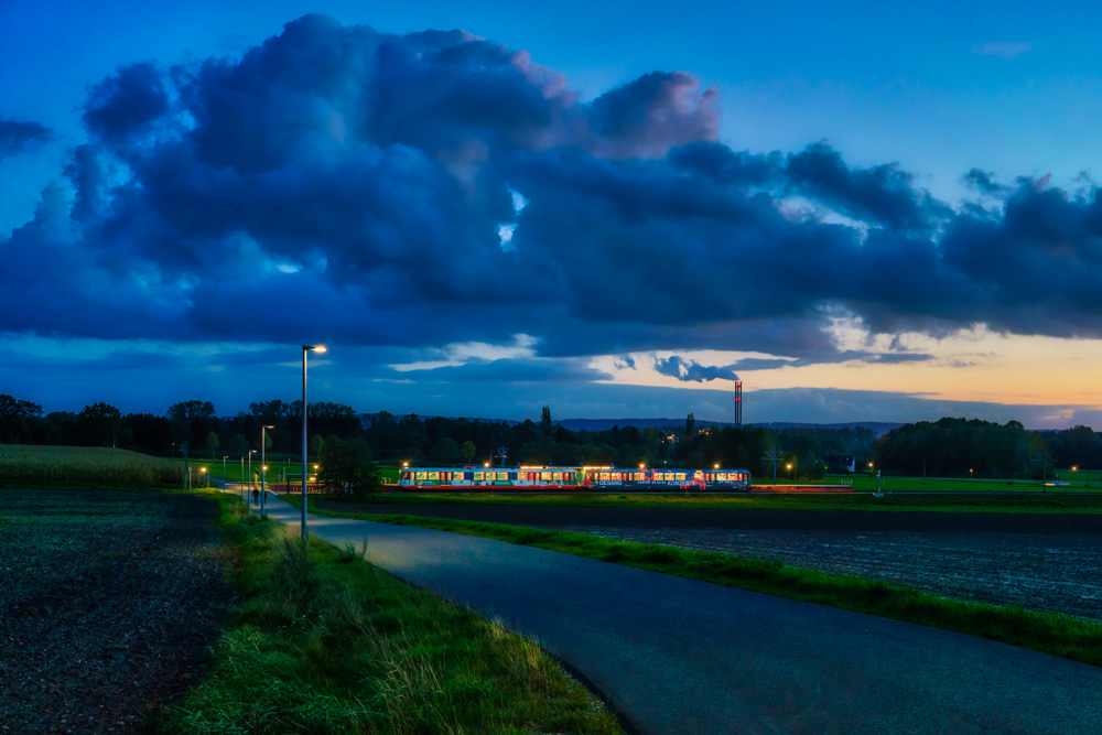 Tram stop (Stadtbahn) at Buschbachtal in Bielefeld-Milse.