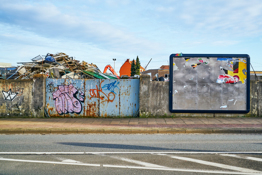 street view with billboard