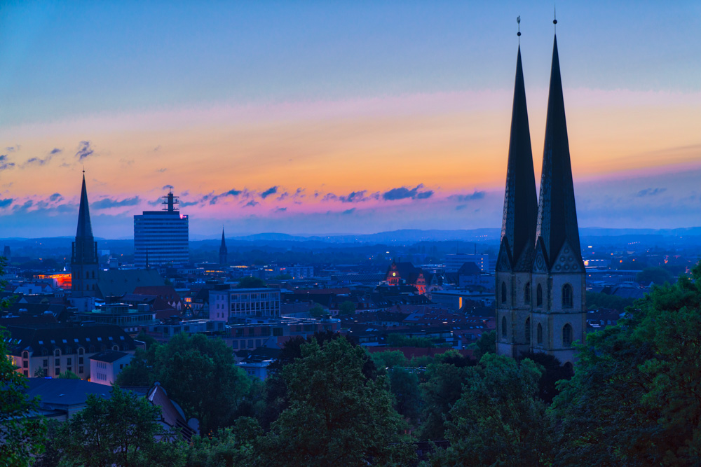 Sunrise in August over Bielefeld