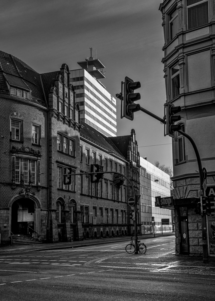 Old post office and Telekom tower in Bielefeld