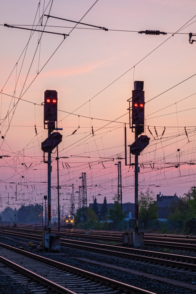 Railway signals at Bielefeld central station