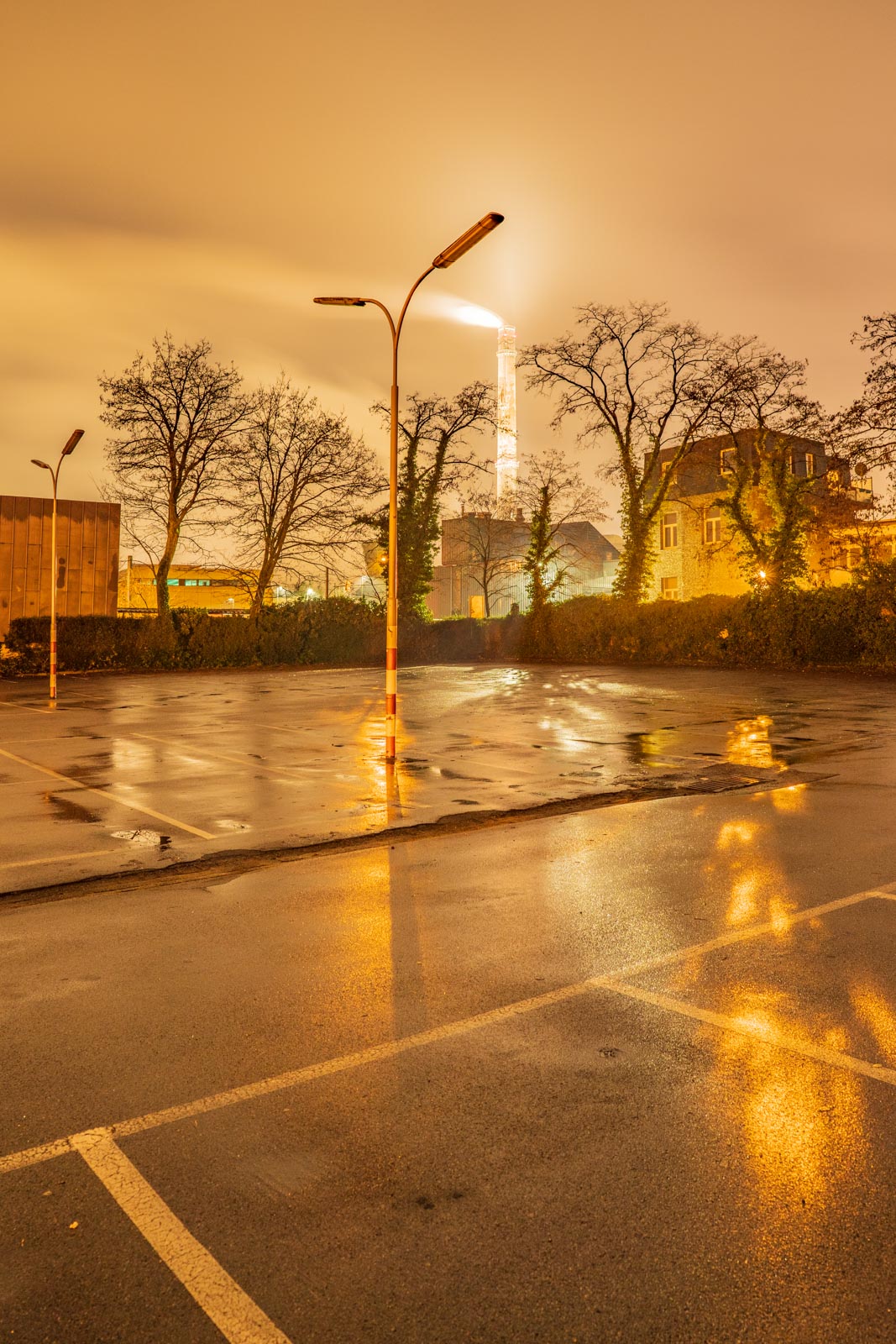 Parking with chimney (Bielefeld, Germany).