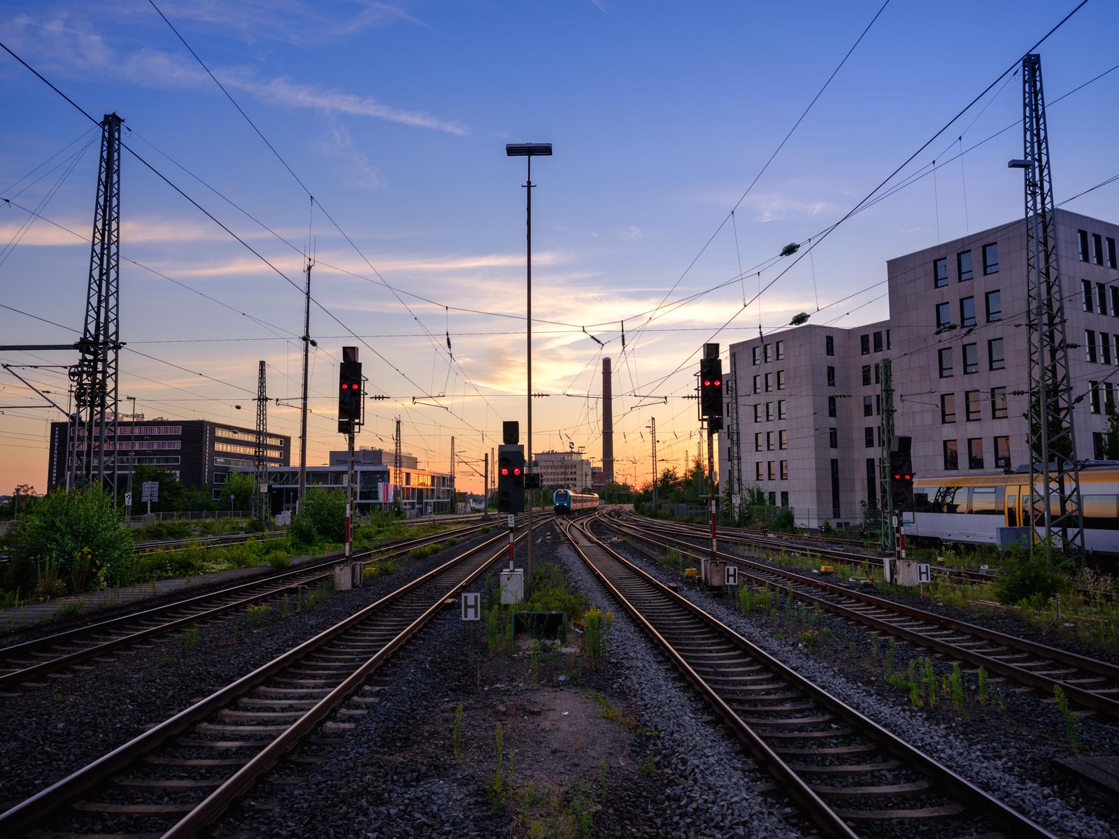 Railway romance at Bielefeld main station on 1 August 2020 in the morning at 6 am (Bielefeld, Germany).