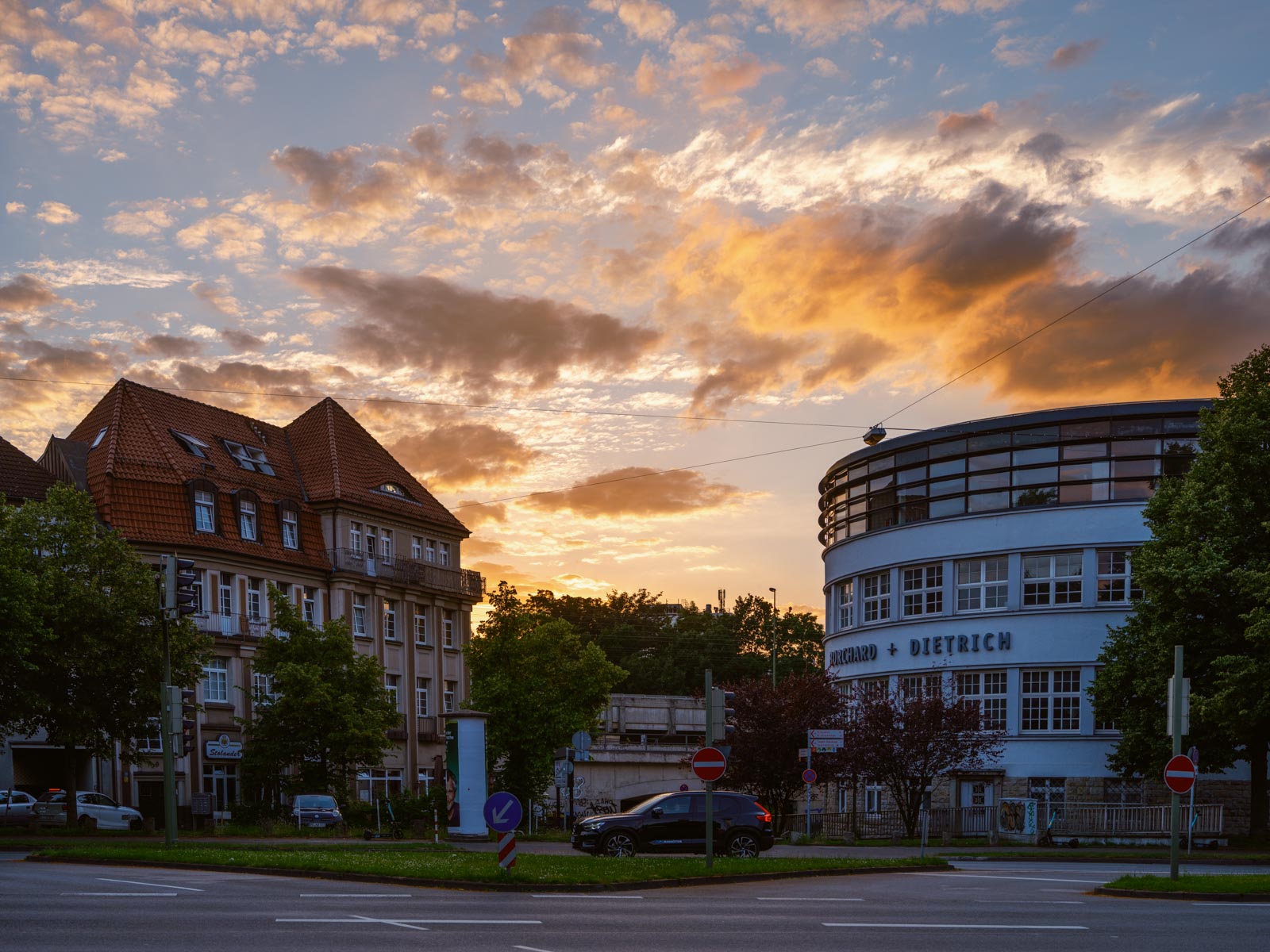 Evening clouds over downtown in July 2021 (Bielefeld, Germany).