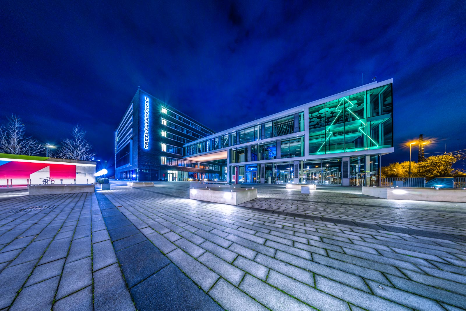 December night at the 'Campus Handwerk' in 2021 (Bielefeld, Germany).