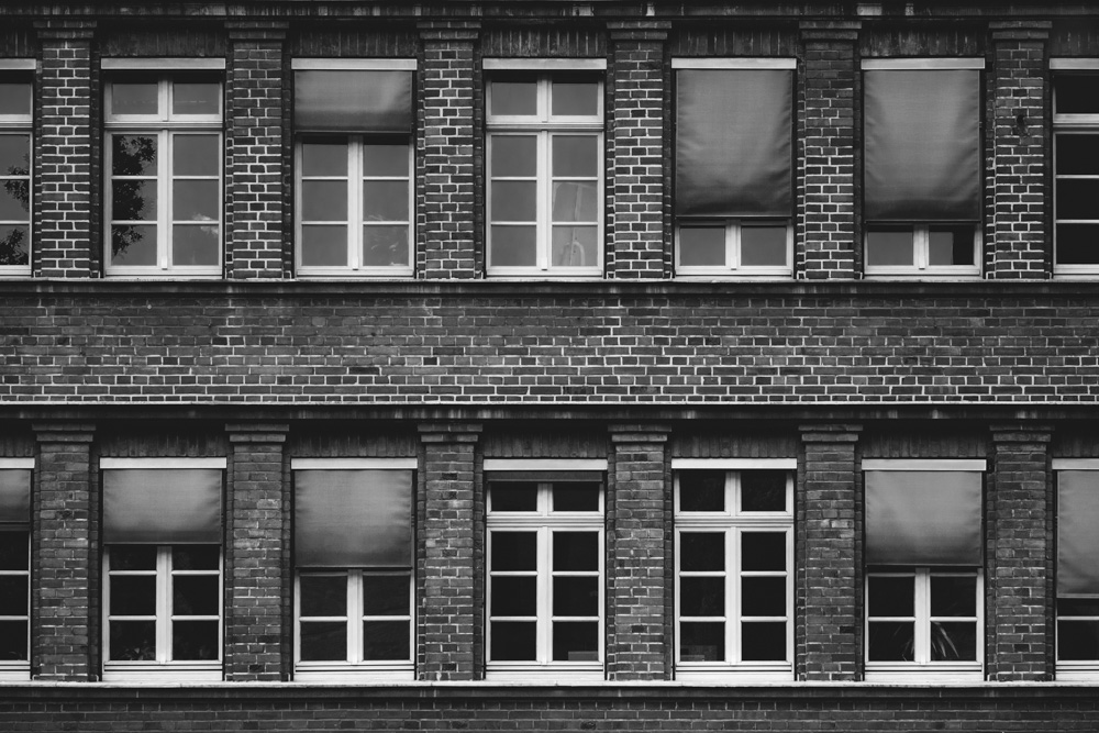 brick facade and windows