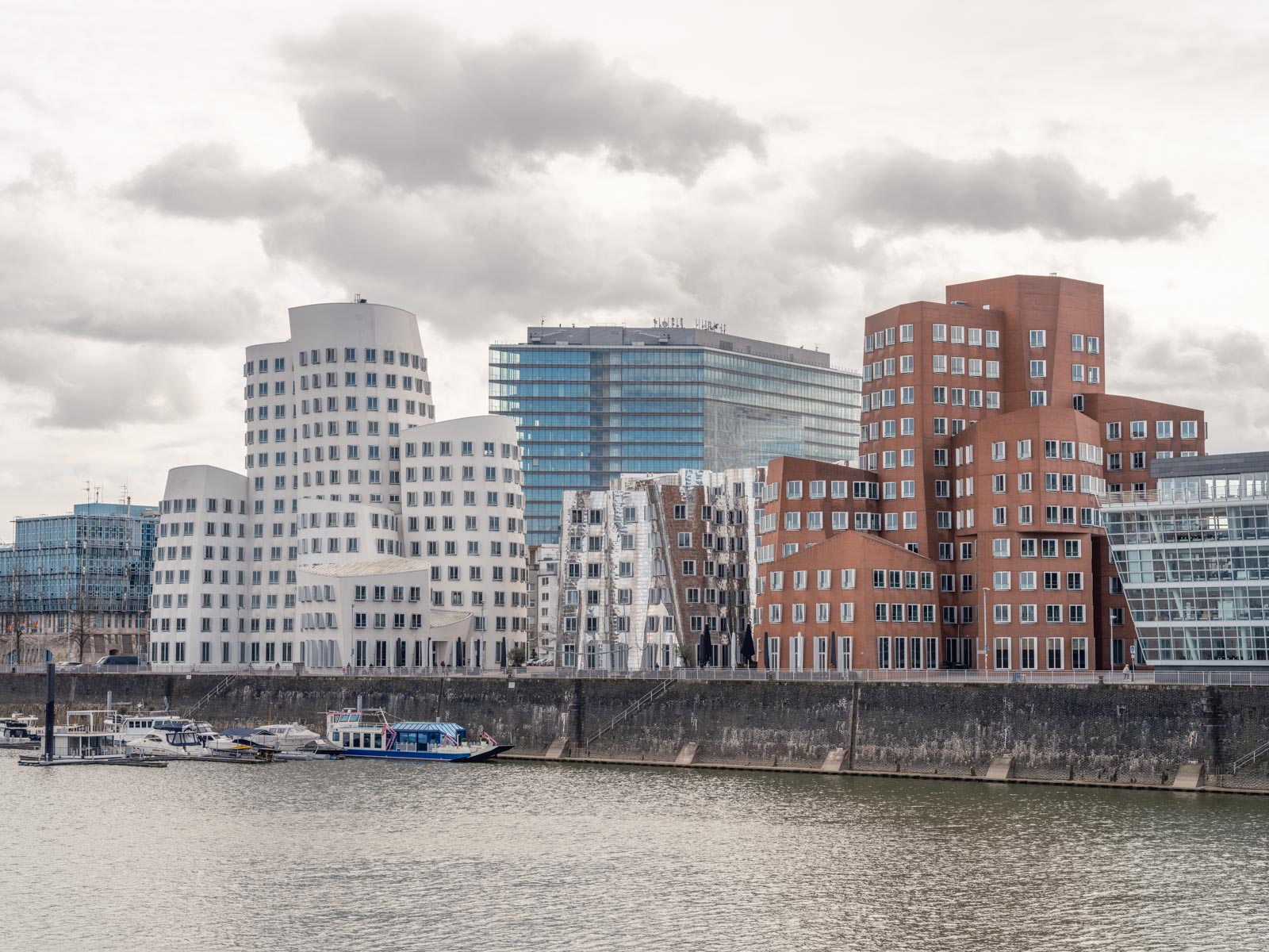 Building complex 'Neuer Zollhof' by Frank O. Gehry (Düsseldorf, Germany).